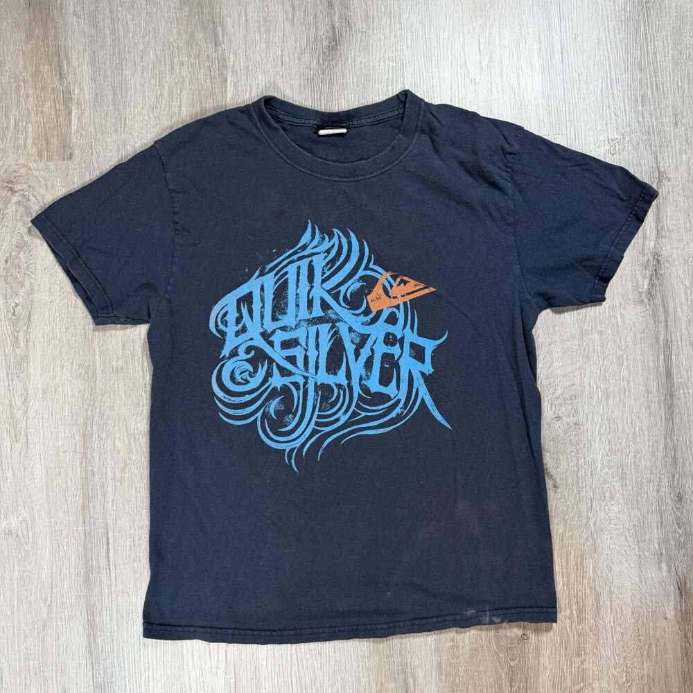 Mens Quiksilver Graphic Logo Short Sleeve Crew Neck T-Shirt Small